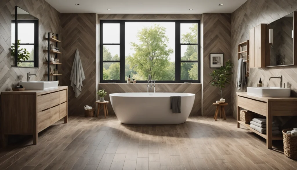 carreaux imitation bois pour salle de bain